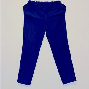 Navy Blue Formal Pants with Elastic Waistband